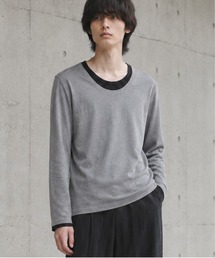 《Bd》レイヤード風 Uネック ロングスリーブTシャツ