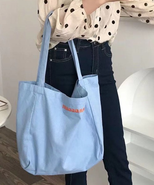 Mignonjour(ミニョンジュール)の「Mignonjour/パステルキャンバストートバッグ M2950(トートバッグ・レディース・ピンク/イエロー/アイボリー/ブルー・FREE)」の2枚目の写真