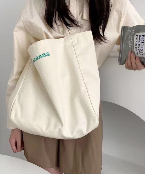 Mignonjour(ミニョンジュール)の「Mignonjour/パステルキャンバストートバッグ M2950(トートバッグ・レディース・ピンク/イエロー/アイボリー/ブルー・FREE)」の5枚目の写真