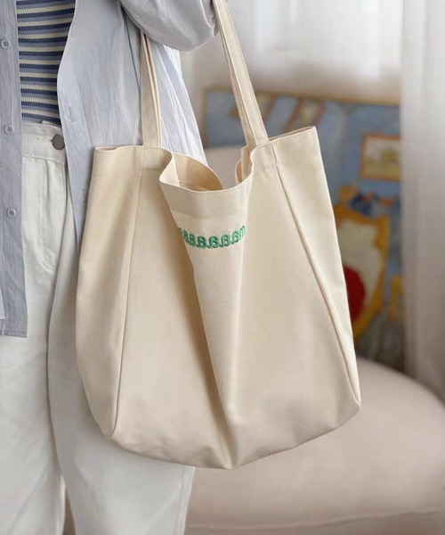 Mignonjour(ミニョンジュール)の「Mignonjour/パステルキャンバストートバッグ M2950(トートバッグ・レディース・ピンク/イエロー/アイボリー/ブルー・FREE)」の6枚目の写真