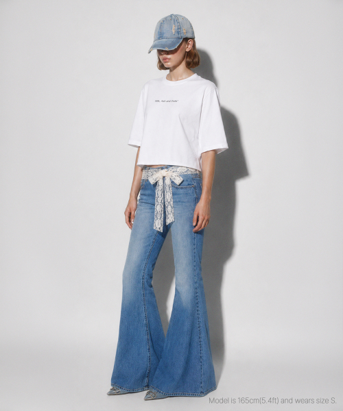 MILK ASH AND DOLLS(ミルク アッシュ アンド ドールズ)の「ロゴクロップショートスリーブ - ホワイト(Tシャツ/カットソー・レディース・ホワイト・SMALL/MEDIUM)」の3枚目の写真