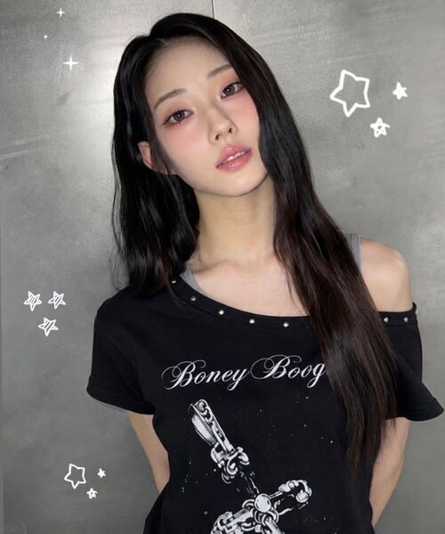 DAUSPICE(ディーオスピス)の「(DUC) BB Layered One-Shoulder T-Shirt Black(Tシャツ/カットソー・レディース・ブラック・ONE SIZE)」の6枚目の写真