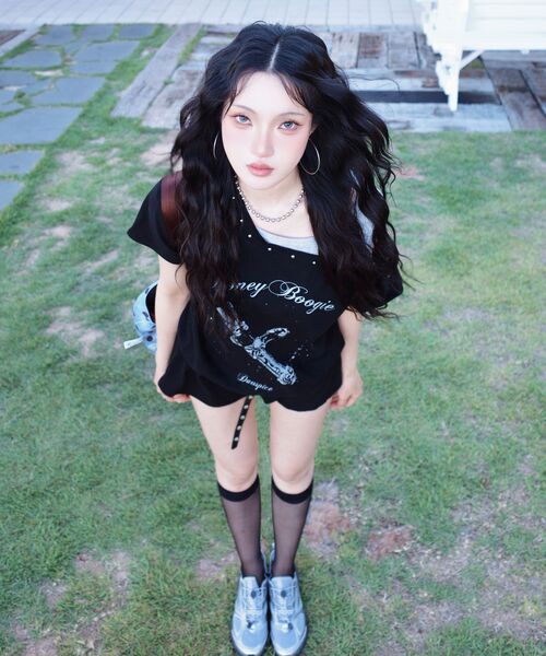 DAUSPICE(ディーオスピス)の「(DUC) BB Layered One-Shoulder T-Shirt Black(Tシャツ/カットソー・レディース・ブラック・ONE SIZE)」の15枚目の写真