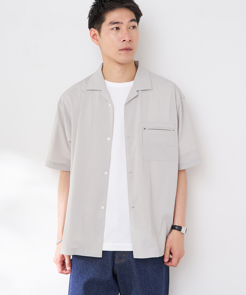 B.C STOCK（ベーセーストック）の「ナイロンシアサッカーシャツ（シャツ/ブラウス・メンズ・ブラウン/ネイビー/チャコールグレー・LARGE/MEDIUM）」の22枚目の写真
