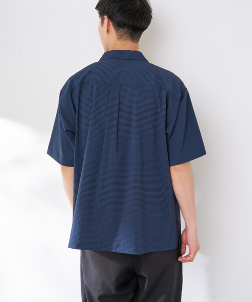B.C STOCK（ベーセーストック）の「ナイロンシアサッカーシャツ（シャツ/ブラウス・メンズ・ブラウン/ネイビー/チャコールグレー・LARGE/MEDIUM）」の10枚目の写真