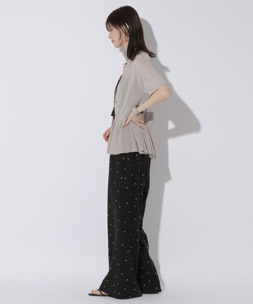 LAKOLE(ラコレ)の「<接触冷感>シアーペプラムカーディガン / 1032085(カーディガン/ボレロ・レディース・イエロー/ライトグレー/ブラック・FREE)」の5枚目の写真