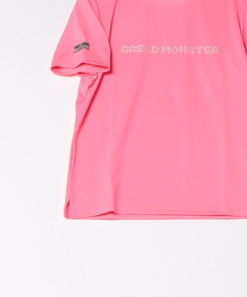 GREED MONSTER(グリードモンスター)の「GREED MONSTER ドットモンスター半袖モックネック(Tシャツ/カットソー・レディース・ピンク/ブラック・SMALL/LARGE/MEDIUM)」の7枚目の写真