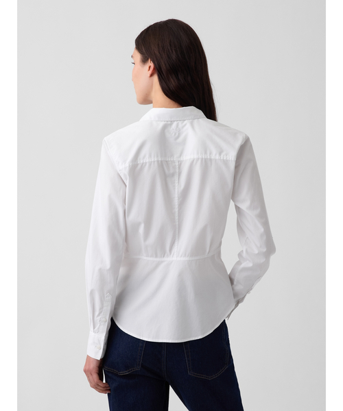 GAP(ギャップ)の「オーガニックコットン ポプリン ウエストシェイプシャツ(シャツ/ブラウス・レディース・ブルー/ホワイト・M/L/XS)」の6枚目の写真