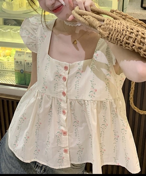shyam inspiration(シャムインスピレーション)の「フラワープリントフリルスリーブブラウス(シャツ/ブラウス・レディース・アイボリー・M/L)」の8枚目の写真