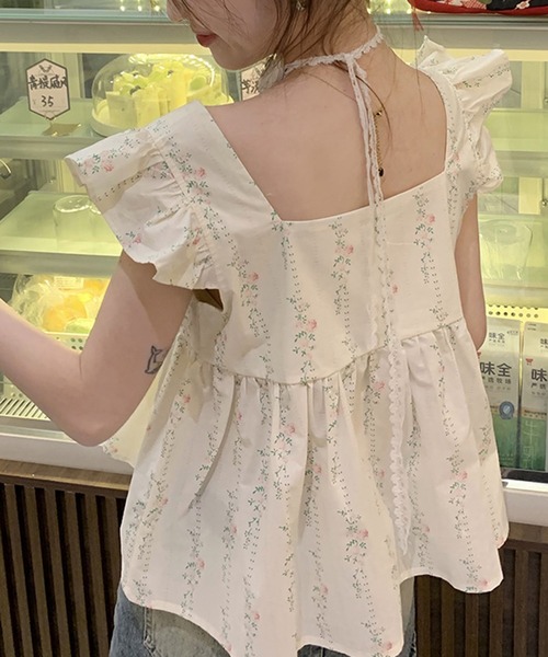 shyam inspiration(シャムインスピレーション)の「フラワープリントフリルスリーブブラウス(シャツ/ブラウス・レディース・アイボリー・M/L)」の5枚目の写真