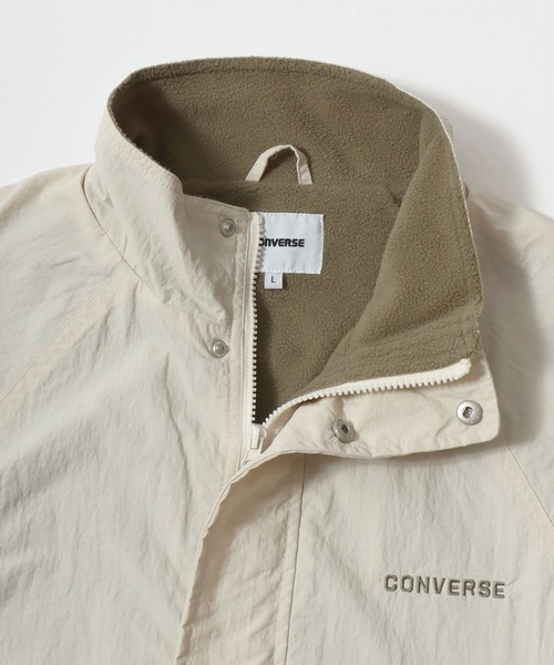 CONVERSE(コンバース)の「2026AW CONVERSE/コンバース 裏フリース ワンポイントロゴ スタンドブルゾン レディース メンズ ナイロンジャケット(ブルゾン・メンズ・ネイビー/ブラック/ブラウン/アイボリー・M/L/LL)」の11枚目の写真