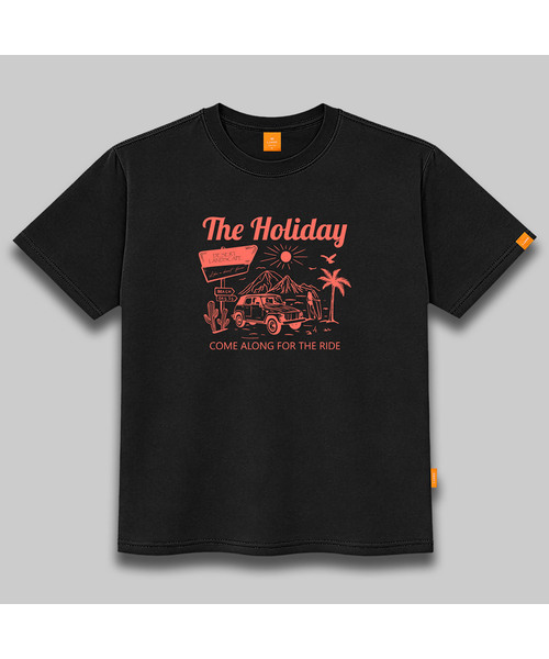LLAMO(エラモ)の「ザホリデー 半袖Tシャツ 男女兼用 ビッグサイズ(Tシャツ/カットソー・メンズ・ホワイト/ブラック/レッド/ダークインディゴブルー・SMALL/MEDIUM/LARGE/X-LARGE/2XL/4XL/3XL)」の2枚目の写真