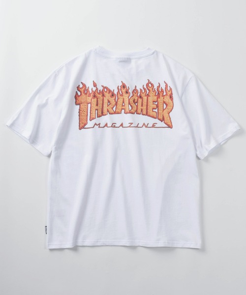 THRASHER(スラッシャー)の「【70】【THRASHER/スラッシャー】3Dファブリックロゴ ワンポイント刺繍 バックプリント クルーネックTシャツ/ショート丈有り(Tシャツ/カットソー・メンズ・ブラック系/ブラック/ホワイト系/ホワイト・XL/L/M/FREE)」の6枚目の写真