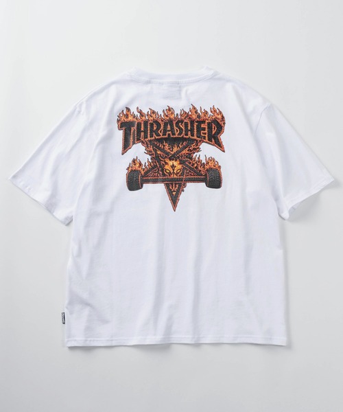 THRASHER(スラッシャー)の「【70】【THRASHER/スラッシャー】3Dファブリックロゴ ワンポイント刺繍 バックプリント クルーネックTシャツ/ショート丈有り(Tシャツ/カットソー・メンズ・ブラック系/ブラック/ホワイト系/ホワイト・XL/L/M/FREE)」の13枚目の写真