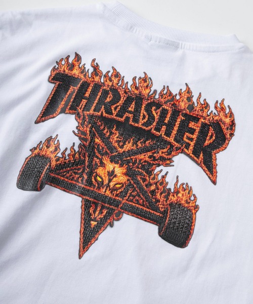 THRASHER(スラッシャー)の「【70】【THRASHER/スラッシャー】3Dファブリックロゴ ワンポイント刺繍 バックプリント クルーネックTシャツ/ショート丈有り(Tシャツ/カットソー・メンズ・ブラック系/ブラック/ホワイト系/ホワイト・XL/L/M/FREE)」の14枚目の写真