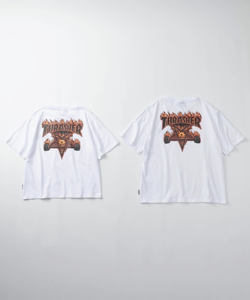 THRASHER(スラッシャー)の「【70】【THRASHER/スラッシャー】3Dファブリックロゴ ワンポイント刺繍 バックプリント クルーネックTシャツ/ショート丈有り(Tシャツ/カットソー・メンズ・ブラック系/ブラック/ホワイト系/ホワイト・XL/L/M/FREE)」の19枚目の写真