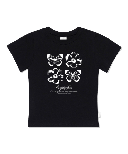 ESCAPEFROM（エスケープフロム）の「バターフラワープリントスリムフィット半袖Tシャツブラック（Tシャツ/カットソー・レディース・その他・LARGE/MEDIUM）」の3枚目の写真