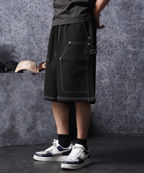 1111clothing(ワンフォークロージング)の「ボンディング ダブルニー ワイドショーツ / Bonding Double Knee Wide Shorts(その他パンツ・メンズ・チャコールグレー/ブラック/ダークグリーン・FREE)」の8枚目の写真