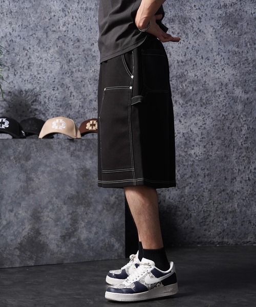 1111clothing(ワンフォークロージング)の「ボンディング ダブルニー ワイドショーツ / Bonding Double Knee Wide Shorts(その他パンツ・メンズ・チャコールグレー/ブラック/ダークグリーン・FREE)」の9枚目の写真