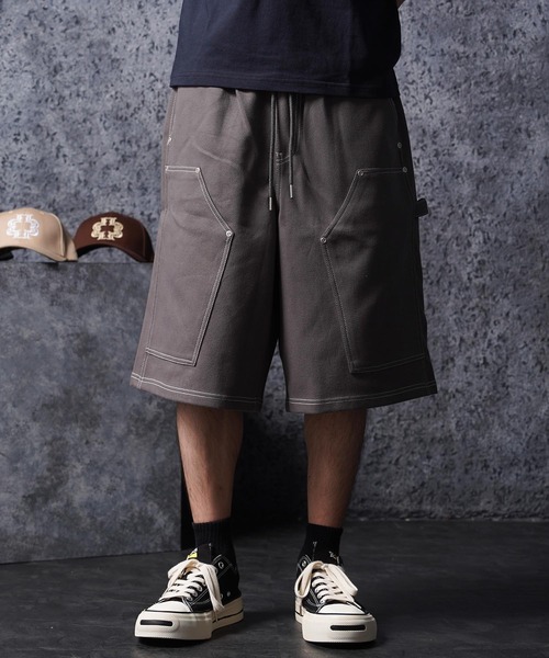 1111clothing(ワンフォークロージング)の「ボンディング ダブルニー ワイドショーツ / Bonding Double Knee Wide Shorts(その他パンツ・メンズ・チャコールグレー/ブラック/ダークグリーン・FREE)」の14枚目の写真
