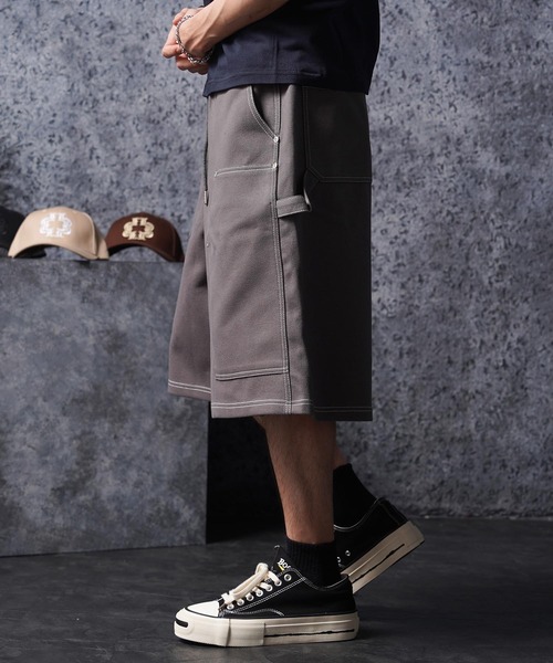 1111clothing(ワンフォークロージング)の「ボンディング ダブルニー ワイドショーツ / Bonding Double Knee Wide Shorts(その他パンツ・メンズ・チャコールグレー/ブラック/ダークグリーン・FREE)」の16枚目の写真
