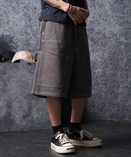 1111clothing(ワンフォークロージング)の「ボンディング ダブルニー ワイドショーツ / Bonding Double Knee Wide Shorts(その他パンツ・メンズ・チャコールグレー/ブラック/ダークグリーン・FREE)」の18枚目の写真