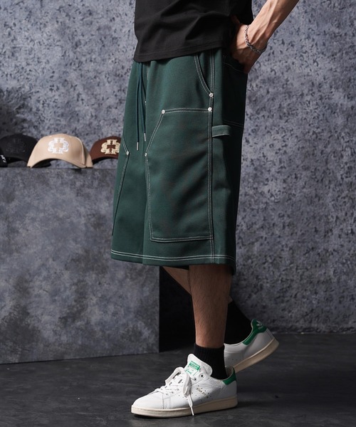 1111clothing(ワンフォークロージング)の「ボンディング ダブルニー ワイドショーツ / Bonding Double Knee Wide Shorts(その他パンツ・メンズ・チャコールグレー/ブラック/ダークグリーン・FREE)」の22枚目の写真