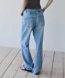 CINCH BACK DENIM PANTS, LIGHT BLUE