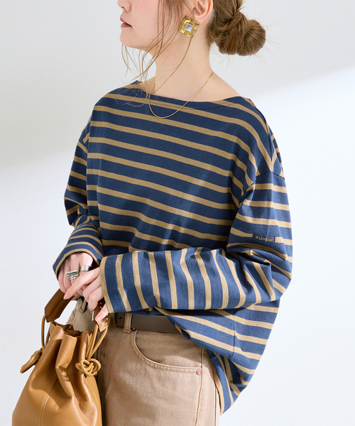 Le Minor(ルミノア)の「ウォッシャブル / Le Minor / ルミノア 別注 ボーダー LS(Tシャツ/カットソー・レディース・ボルドー/ブラック系その他/ネイビー・FREE)」の2枚目の写真