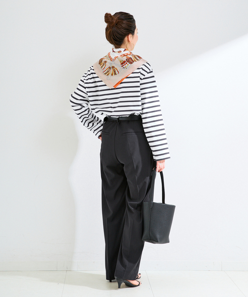 Le Minor(ルミノア)の「ウォッシャブル / Le Minor / ルミノア 別注 ボーダー LS(Tシャツ/カットソー・レディース・ボルドー/ブラック系その他/ネイビー・FREE)」の12枚目の写真