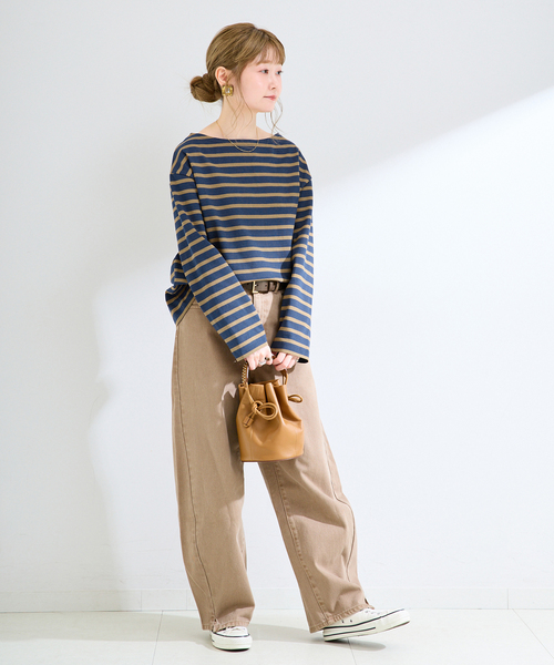 Le Minor(ルミノア)の「ウォッシャブル / Le Minor / ルミノア 別注 ボーダー LS(Tシャツ/カットソー・レディース・ボルドー/ブラック系その他/ネイビー・FREE)」の18枚目の写真