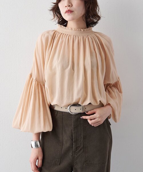 Whim Gazette（ウィムガゼット）の「2wayコットンシフォンブラウス（シャツ/ブラウス・レディース・ブラック/ベビーピンク・FREE）」の2枚目の写真
