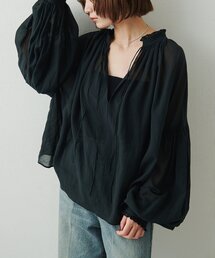 2wayコットンシフォンブラウス