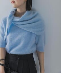 URBAN RESEARCH ROSSO WOMEN | ストール付ハーフスリーブファーニット(ニット/セーター)