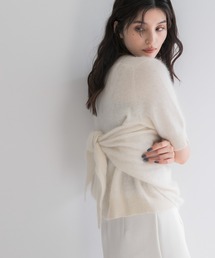 URBAN RESEARCH ROSSO WOMEN | ストール付ハーフスリーブファーニット(ニット/セーター)