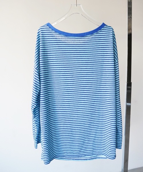 SANSeLF(サンセルフ)の「【SANSeLF】ワイドネックボーダーロングスリーブトップス saw26a013(Tシャツ/カットソー・レディース・ブルー/レッド・FREE)」の16枚目の写真