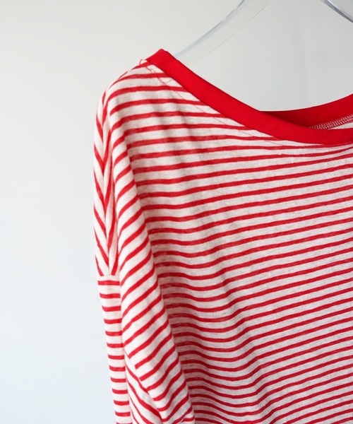 SANSeLF(サンセルフ)の「【SANSeLF】ワイドネックボーダーロングスリーブトップス saw26a013(Tシャツ/カットソー・レディース・ブルー/レッド・FREE)」の18枚目の写真