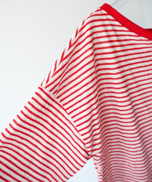 SANSeLF(サンセルフ)の「【SANSeLF】ワイドネックボーダーロングスリーブトップス saw26a013(Tシャツ/カットソー・レディース・ブルー/レッド・FREE)」の19枚目の写真