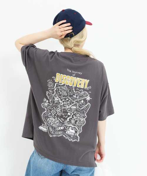 HEART MARKET(ハートマーケット)の「旅立ちハトマっちプリントチュニック(Tシャツ/カットソー・レディース・レッド/チャコール/オートミール/イエロー・FREE)」の2枚目の写真