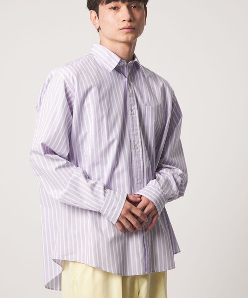 CITEN(シテン)の「<CITEN>ストライプスタンダードシャツ(シャツ/ブラウス・メンズ・ライラック/ライトブルー・L/M/S)」の2枚目の写真