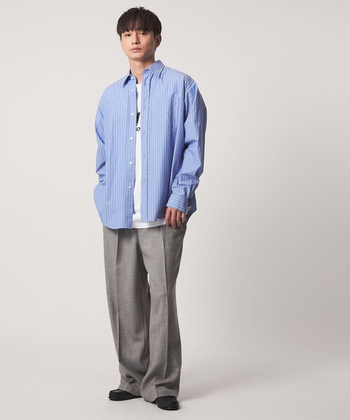CITEN(シテン)の「<CITEN>ストライプスタンダードシャツ(シャツ/ブラウス・メンズ・ライラック/ライトブルー・L/M/S)」の3枚目の写真