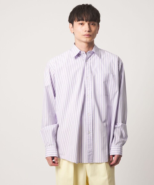 CITEN(シテン)の「<CITEN>ストライプスタンダードシャツ(シャツ/ブラウス・メンズ・ライラック/ライトブルー・L/M/S)」の4枚目の写真