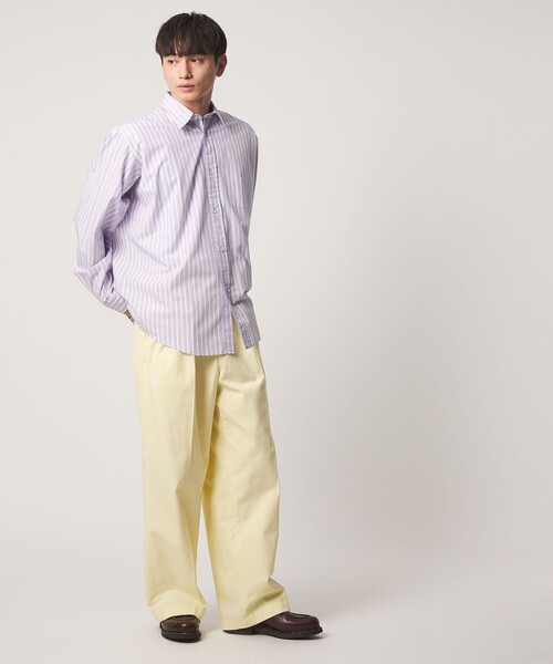 CITEN(シテン)の「<CITEN>ストライプスタンダードシャツ(シャツ/ブラウス・メンズ・ライラック/ライトブルー・L/M/S)」の5枚目の写真