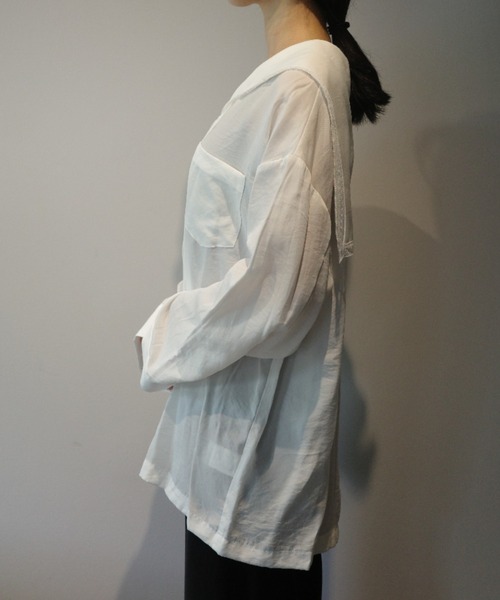 MANOF（マノフ）の「MANOF SAIROL COLOR LOOSE SHIRTS（シャツ/ブラウス・レディース・ホワイト/ブラック・FREE）」の3枚目の写真