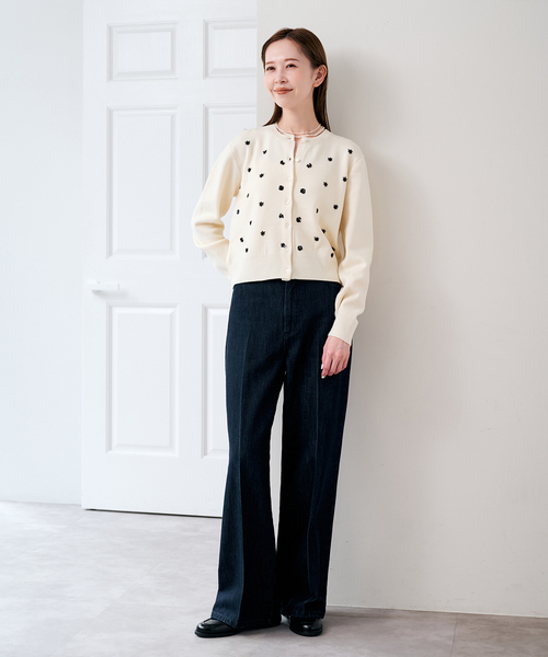 U by SPICK&SPAN(ユーバイスピックアンドスパン)の「ビジューニットカーディガン(カーディガン/ボレロ・レディース・グリーン/チャコールグレー/ホワイト・FREE)」の13枚目の写真