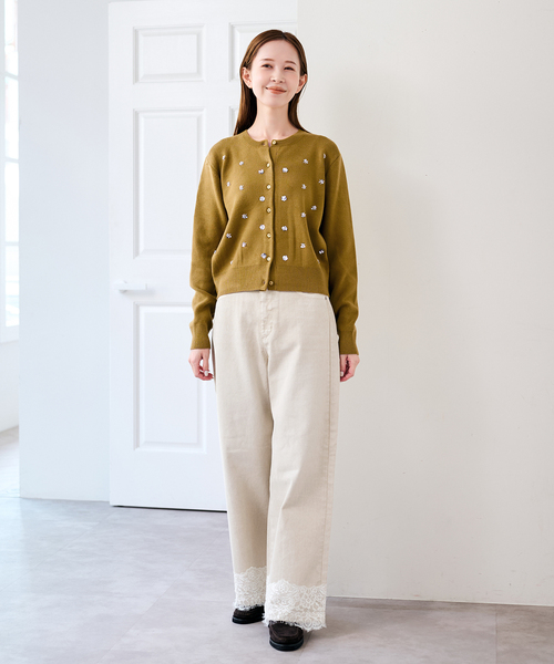 U by SPICK&SPAN(ユーバイスピックアンドスパン)の「ビジューニットカーディガン(カーディガン/ボレロ・レディース・グリーン/チャコールグレー/ホワイト・FREE)」の22枚目の写真
