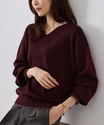【WEB限定カラー】マシュマロニットVネックプルオーバー