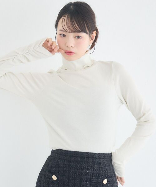 ems excite(エムズエキサイト)の「キラキラタートルインナー(Tシャツ/カットソー・レディース・ナチュラル/ダークグレー/ブラック・FREE)」の17枚目の写真