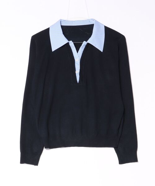 MAGASIN DE MODE Chou Chou（マガジンデモードシュシュ）の「【MAGASIN DE MODE Chou Chou】シャツドッキングニット SNF（ニット/セーター・レディース・ブラック/グレー・FREE）」の2枚目の写真