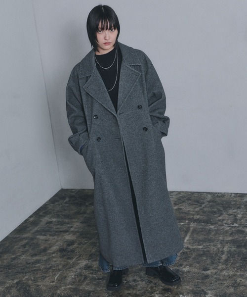 PAGEBOY(ページボーイ)の「ウーリーテックチェスターコート(チェスターコート・レディース・ターコイズブルー/グレー/ブラック・FREE)」の3枚目の写真